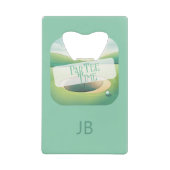 Golf Thema Monogram Roestvrij staal Fles Opener Creditkaart Flessenopener (Voorkant)