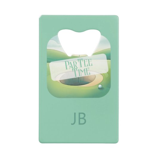 Golf Thema Monogram Roestvrij staal Fles Opener Creditkaart Flessenopener (Voorkant)