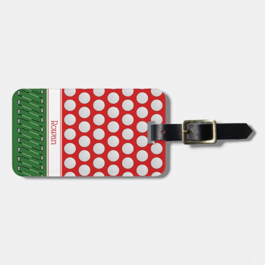 Golf thema patroon aangepaste naam bagagelabel (Voorkant horizontaal)