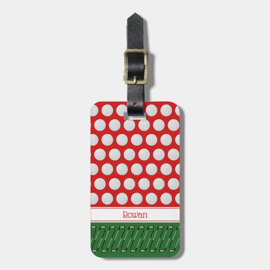 Golf thema patroon aangepaste naam bagagelabel (Voorkant verticaal)