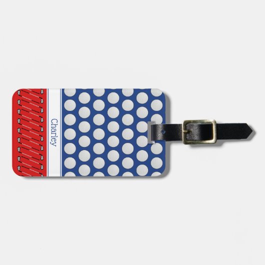 Golf thema patroon aangepaste naam marine bagagelabel (Voorkant horizontaal)