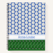 Golf thema patroon aangepaste naam notitieboek (Voorkant)