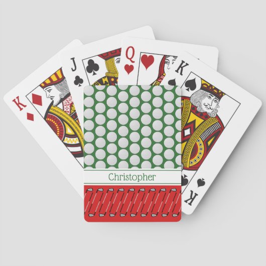 Golf thema patroon aangepaste naam pokerkaarten (Achterkant)