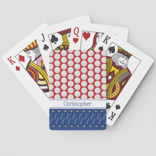 Golf thema patroon toevoegen naam speelkaarten (Achterkant)