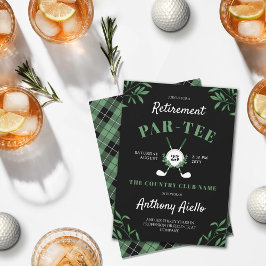 Golf Thema Pensioenfeest Groenelementen Zwart Kaart