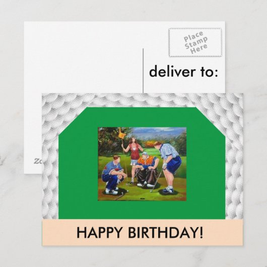 Golf thema Post Kaart (Voorkant / Achterkant)