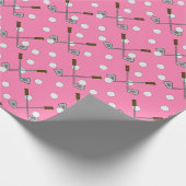 Golf thema roze inpakpapier (Hoek)