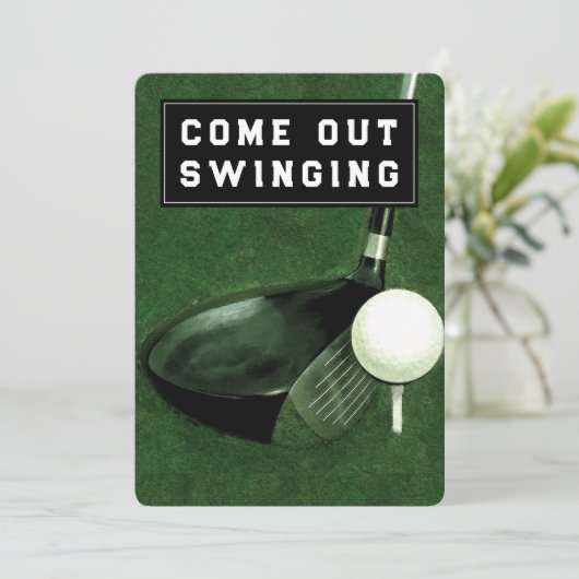 Golf Thema Uitnodiging (Staand voorkant)