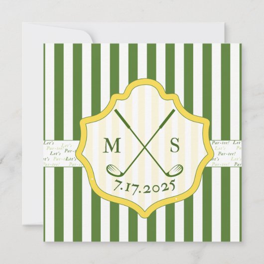 Golf Thema Uitnodiging - "Par-Tee" (Achterkant)