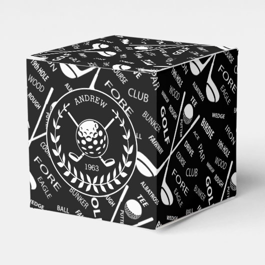 Golf thema verjaardag bedankdoosjes (Voorkant Zijde)