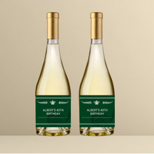 Golf Thema Verjaardag Champagne Wijnglas Etiket