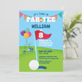 Golf Thema Verjaardagsfeest Partij Kaart (Staand voorkant)