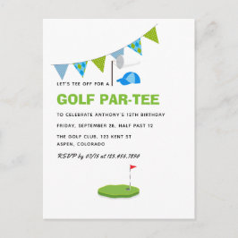 Golf Thema Verjaardagsfeestje Briefkaart