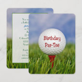Golf thema verjaardagsfeestje kaart (Voorkant / Achterkant)
