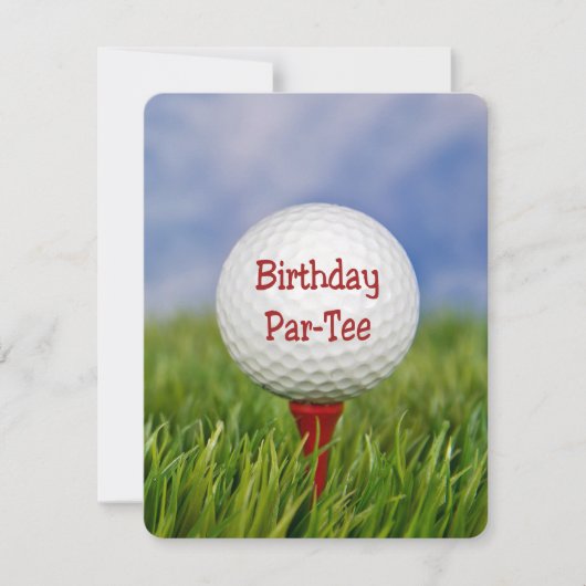 Golf thema verjaardagsfeestje kaart (Voorkant)