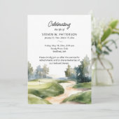 Golf thema, Viering van het leven begrafenisprogra Kaart (Staand voorkant)