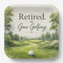 Golf thema voor Golfers Pensioenfeest Papieren Bordje