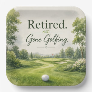 Golf thema voor Golfers Pensioenfeest  Papieren Bordje