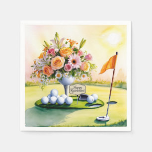 Golf thema voor het pensioen van de golfer servet