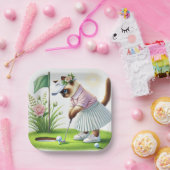 Golf thema voor kattenliefhebbers papieren bordje (Feest)