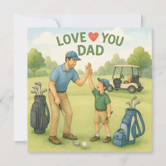 Golf thema voor papa feestdagenkaart (Voorkant)