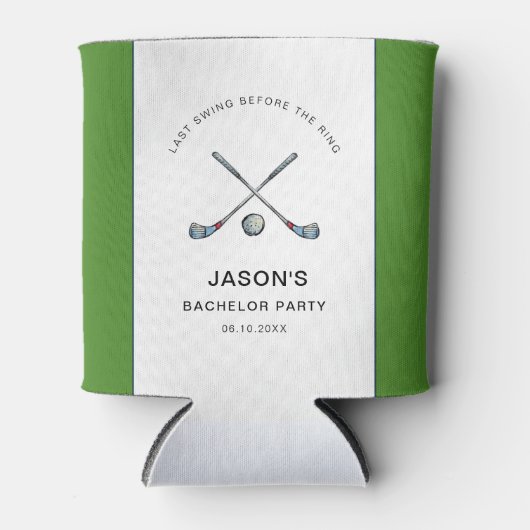 Golf thema vrijgezellenfeest blikjeskoeler (Voorkant)