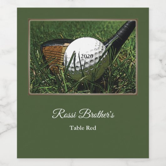 Golf Thema Wijn Etiket (Enkel label)