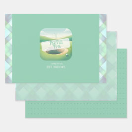 Golf Thema Wrapping Paper Flat Sheet Set van 3
