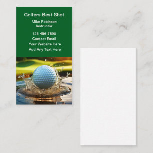 Golf Thema Zakelijke Kaarten Ontwerp Visitekaartje