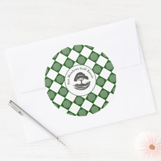 Golf themafeest ronde sticker (Envelop)