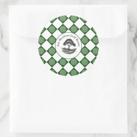 Golf themafeest ronde sticker (Tas)