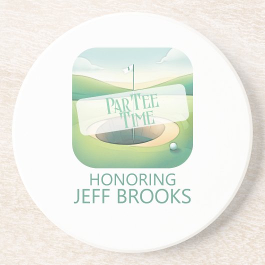 Golf themafeest zandsteen onderzetter (Voorkant)