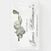 Golf Theme 21st Birthday Party Custom Welcome Spandoek (Verticaal)