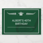 Golf Theme Birthday Champagne Wine Bottle Label Sparkling Wijnetiket (Enkel label)