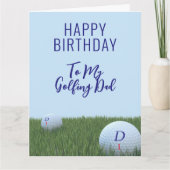 Golf Theme Birthday Kaart voor Golfers (Voorkant)