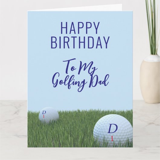 Golf Theme Birthday Kaart voor Golfers (Voorkant)