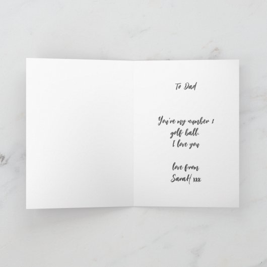 Golf Theme Birthday Kaart voor Golfing Dad (Binnen)