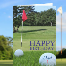 Golf Theme Birthday Kaart voor Golfing Dad
