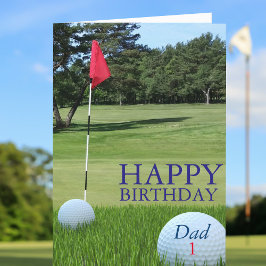 Golf Theme Birthday Kaart voor Golfing Dad