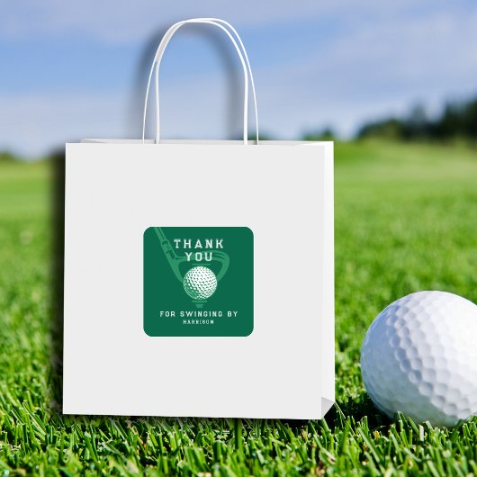 Golf Theme Birthday Par-tee Thank You Green Vierkante Sticker