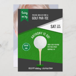 Golf Theme Birthday Party Gepersonaliseerd Foto ui Kaart