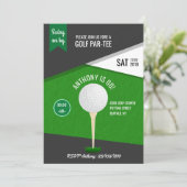 Golf Theme Birthday Party Gepersonaliseerd Uitnodi Kaart (Staand voorkant)