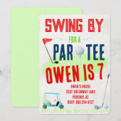 Golf Theme Birthday Party Invitations Kaart (Voorkant / Achterkant)