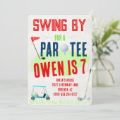 Golf Theme Birthday Party Invitations Kaart (Staand voorkant)