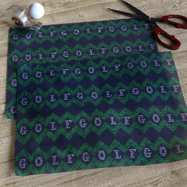 Golf Theme Blue Kerstfeestay Tissue Paper Tissuepapier