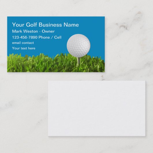 Golf Theme Business Card-sjabloon Visitekaartje (Voorkant / Achterkant)