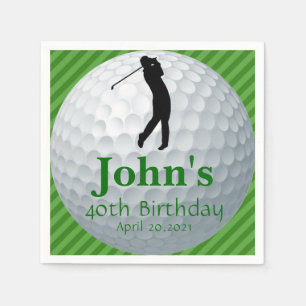 Golf Theme Man Verjaardag Gepersonaliseerd servet