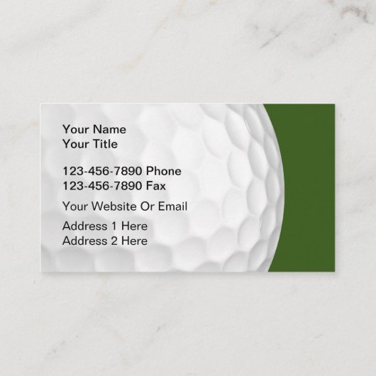 Golf Theme Modern Two Side Visitekaartje (Achterkant)