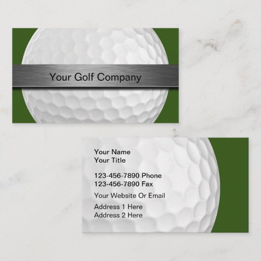 Golf Theme Modern Two Side Visitekaartje (Voorkant / Achterkant)