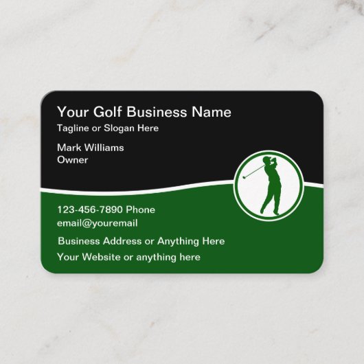 Golf Theme Modern Visitekaartjes (Voorkant)